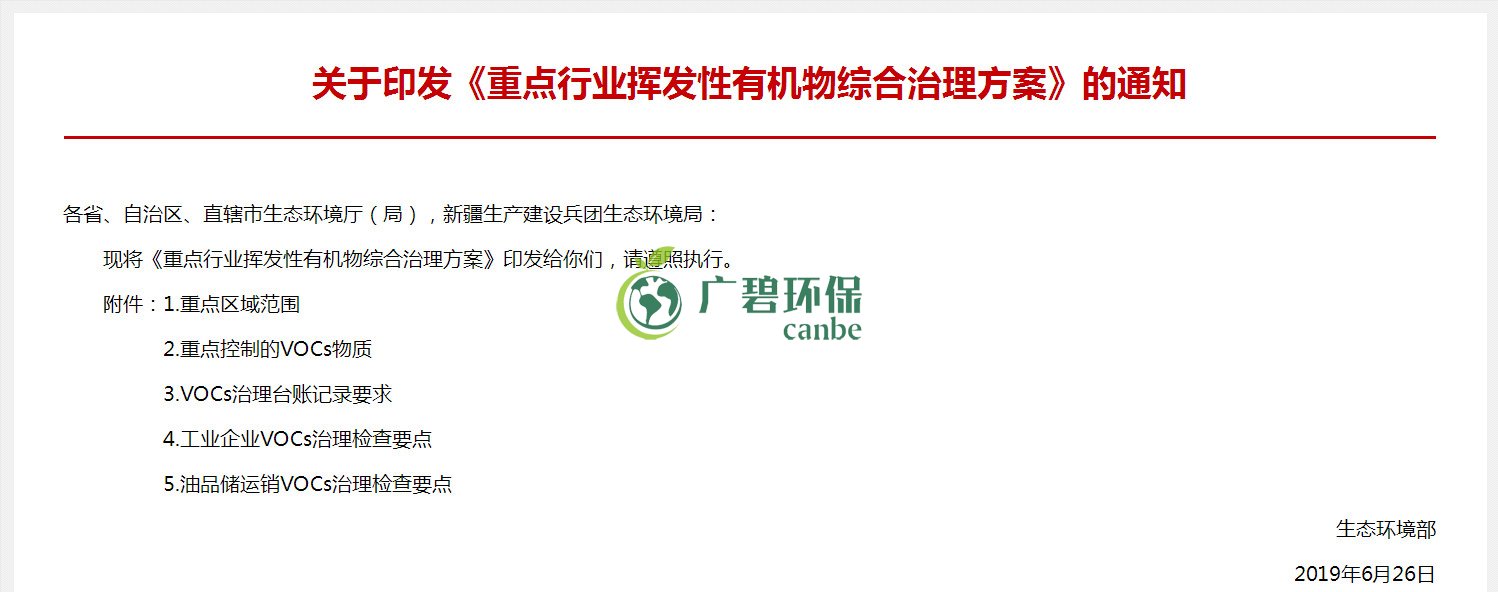 生態(tài)環(huán)境部印發(fā)《重點(diǎn)行業(yè)揮發(fā)性有機(jī)物綜合治理方案》(圖2) 生態(tài)環(huán)境部印發(fā)《重點(diǎn)行業(yè)揮發(fā)性有機(jī)物綜合治理方案》(圖2)